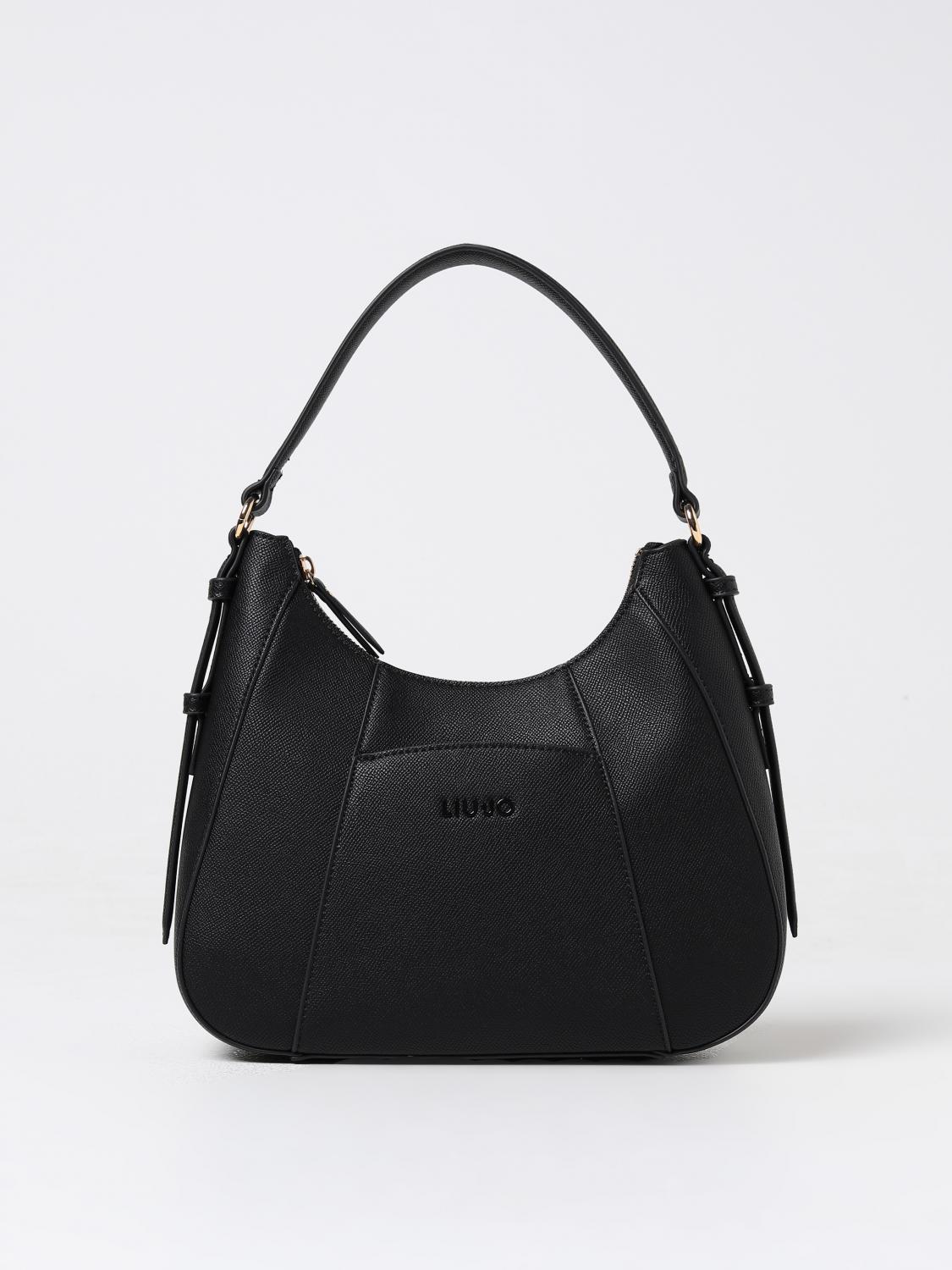LIU JO BORSA A SPALLA: Borsa Liu Jo in pelle sintetica a grana laminata , Nero - Img 1