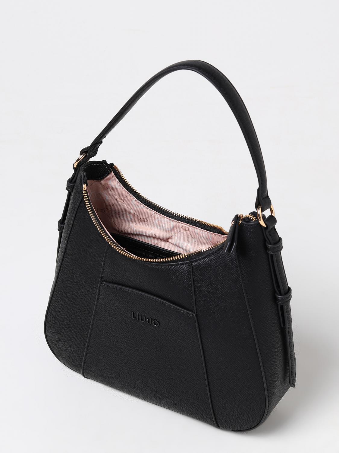 LIU JO BORSA A SPALLA: Borsa Liu Jo in pelle sintetica a grana laminata , Nero - Img 3