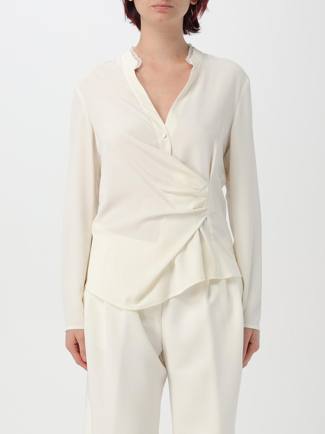 TWINSET ACTITUDE TOP: Camicia Twinset - Actitude in crepe , Bianco - Img 1
