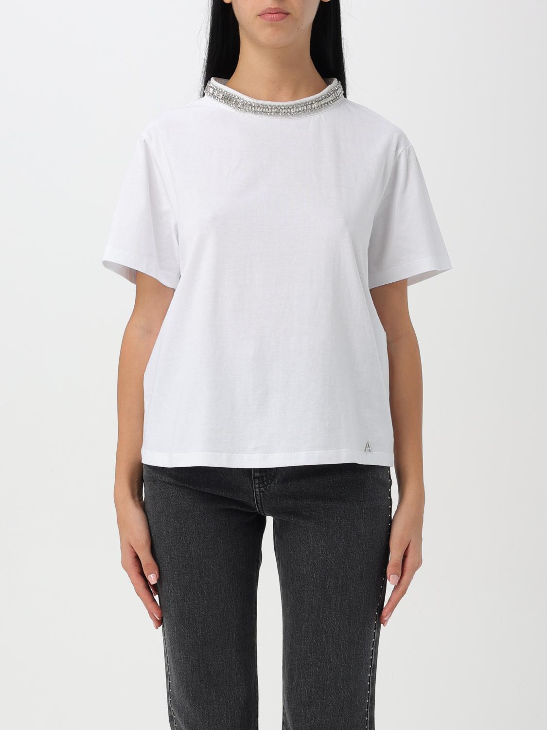 Giglio T-shirt Twinset - Actitude in cotone con collo di strass