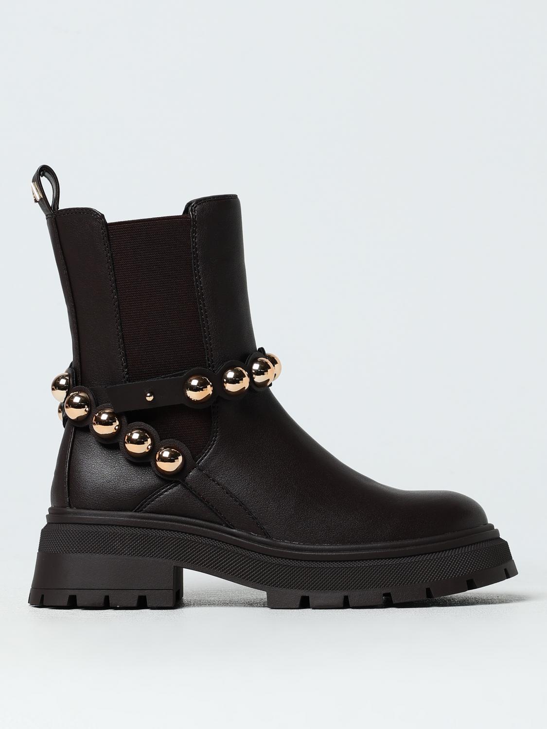 TWINSET ACTITUDE BOTINES PLANOS: Botines planos mujer Twinset - Actitude, Marrón - Img 1