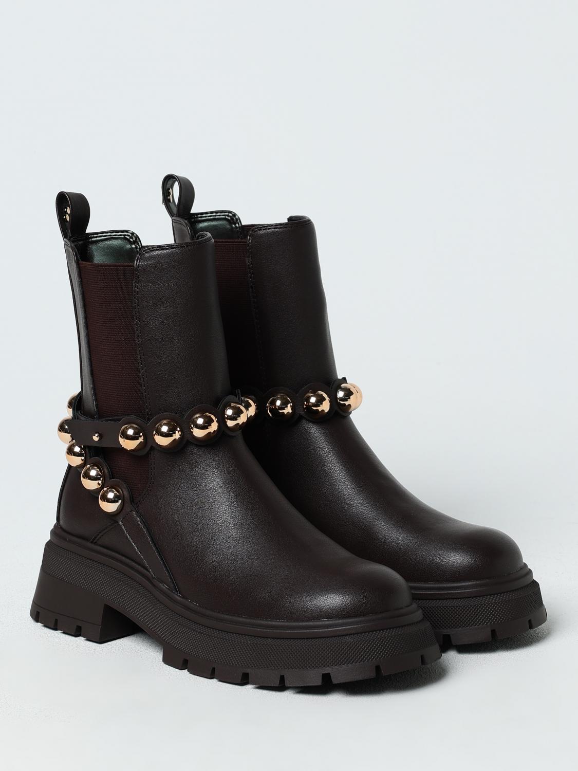 TWINSET ACTITUDE BOTINES PLANOS: Botines planos mujer Twinset - Actitude, Marrón - Img 2