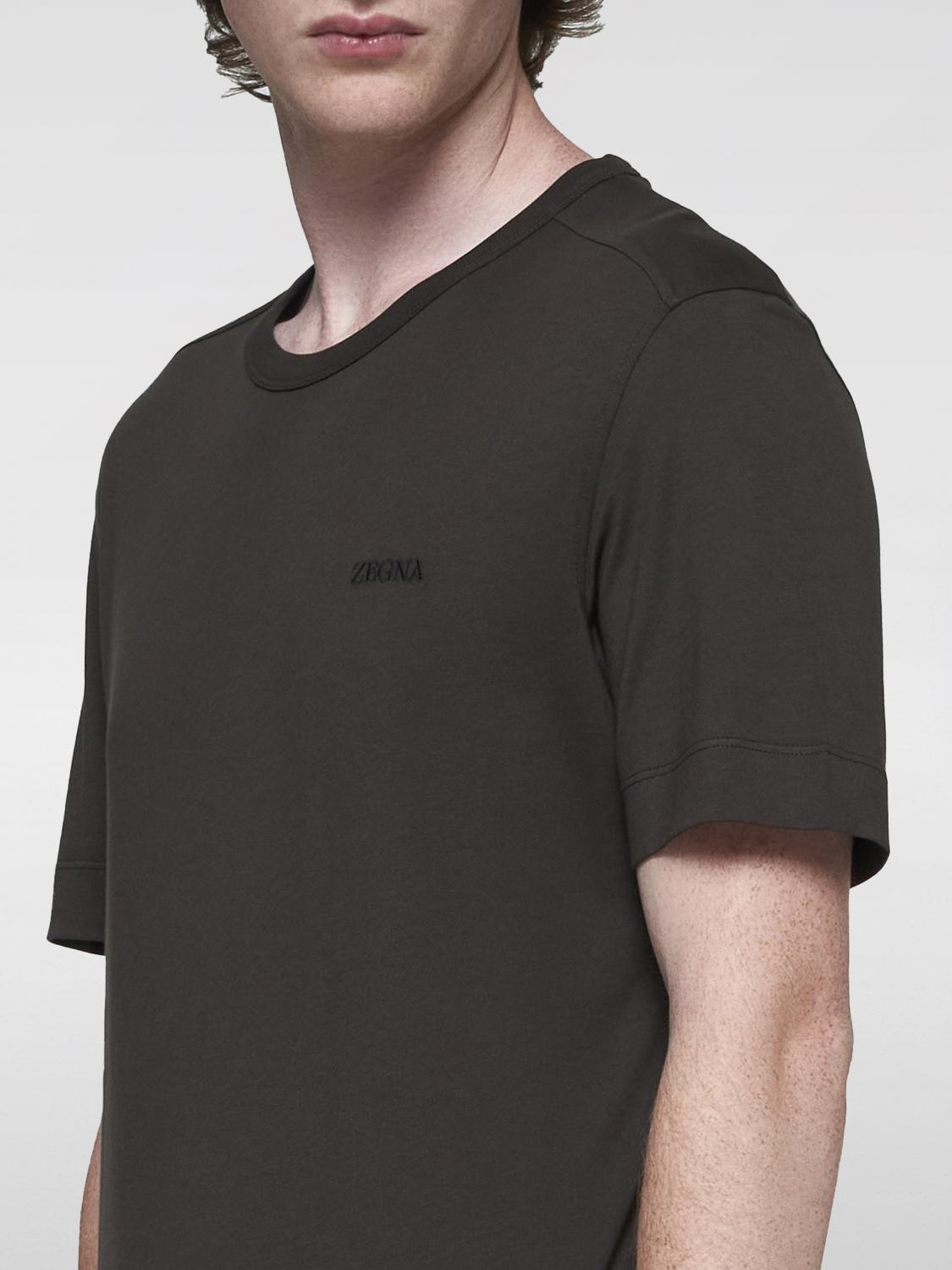 ZEGNA T-SHIRT: T-shirt men Zegna, Brown - Img 2