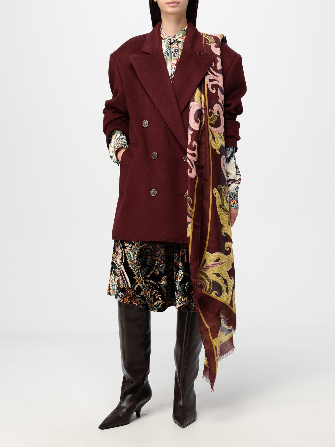 ETRO COAT: Coat woman Etro, Red - Img 2