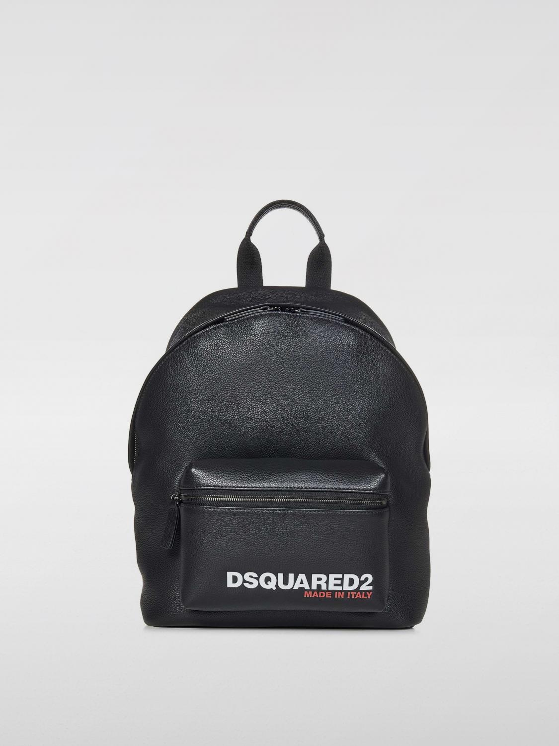 DSQUARED2 ZAINO: Zaino Bob Dsquared2 in pelle a grana , Nero - Img 1