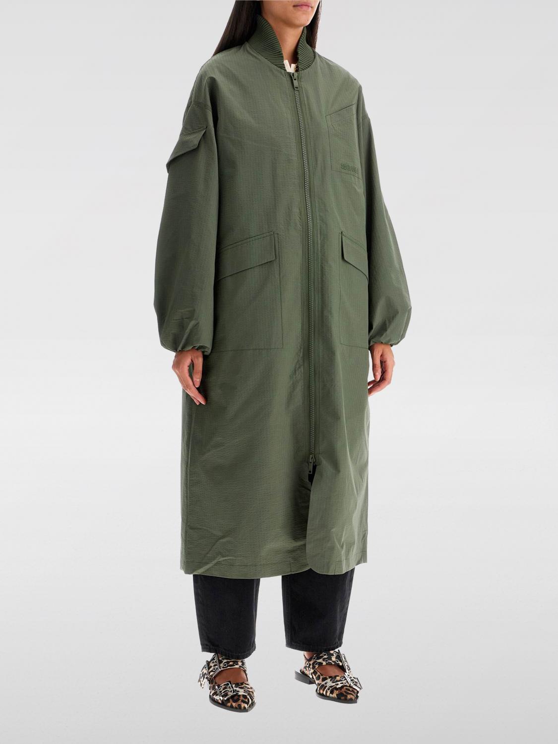 GANNI COAT: Coat woman Ganni, Sage - Img 1