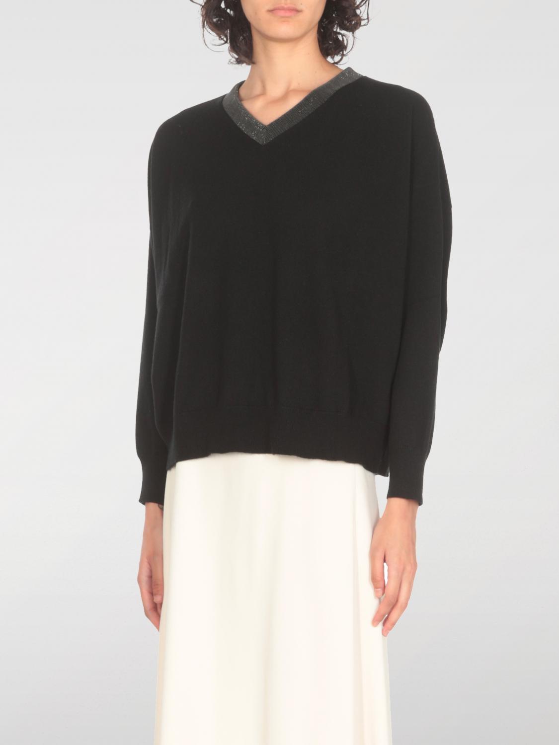 BRUNELLO CUCINELLI SWEATER: Sweater woman Brunello Cucinelli, Black - Img 1