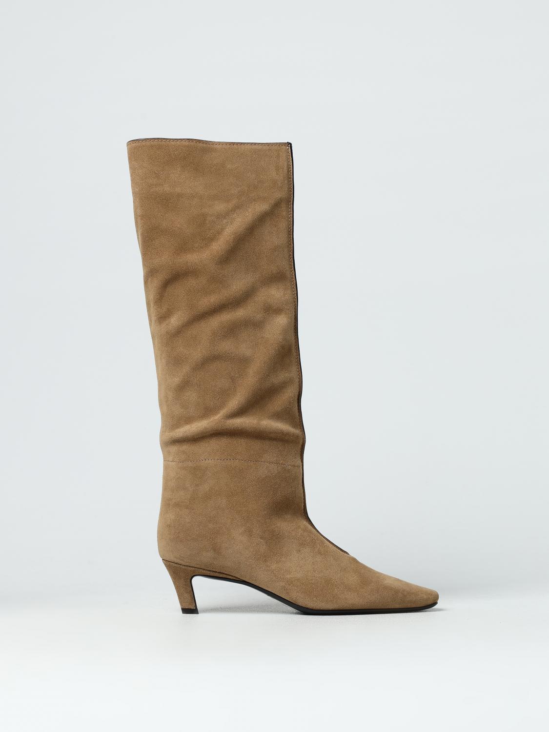 TOTEME BOOTS: Flat ankle boots woman Toteme, Camel - Img 1