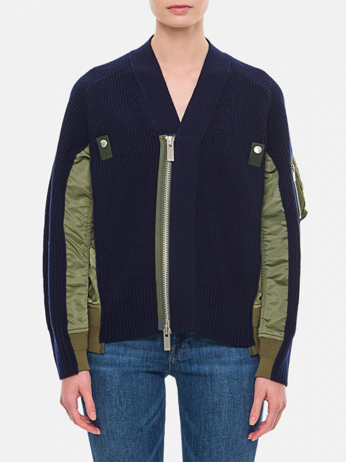 SACAI JACKET: Sacai women's vest, Blue - Img 1