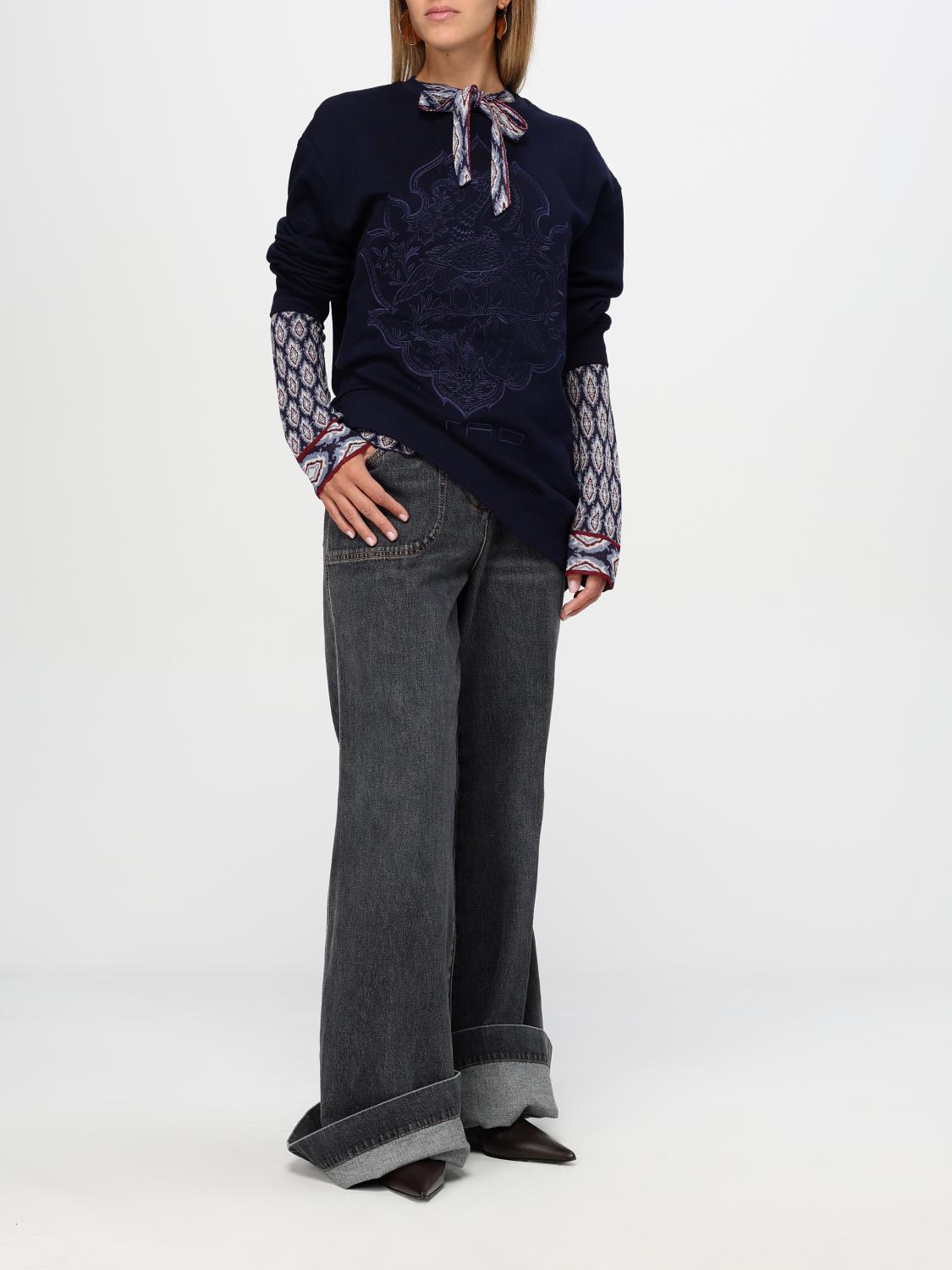 デニム・ジーパン ETRO Women Denim Pants WRNB0004 AD247S9095 GREY Etro High-Rise Wide-Leg Jeans | Saks Fifth Avenue