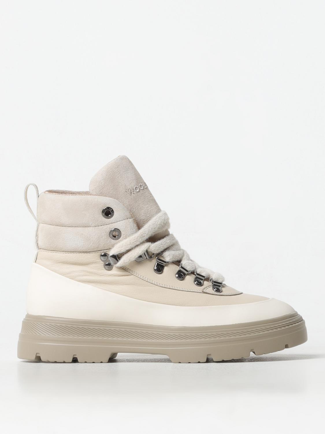 WOOLRICH FLAT ANKLE BOOTS: Sneakers woman Woolrich, Beige - Img 1