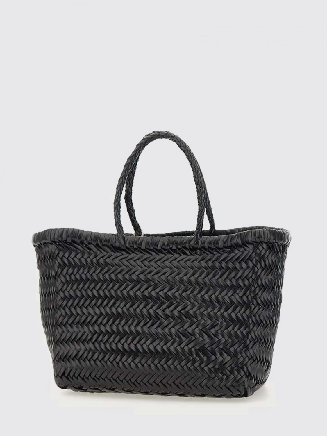 DRAGON DIFFUSION BORSA A MANO: Borsa Triple Jump Small Dragon Diffusion in pelle intrecciata , Nero - Img 1