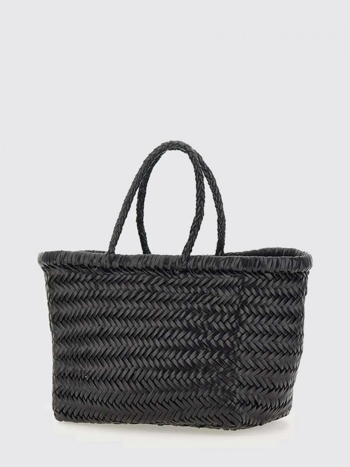 DRAGON DIFFUSION BORSA A MANO: Borsa Triple Jump Small Dragon Diffusion in pelle intrecciata , Nero - Img 2