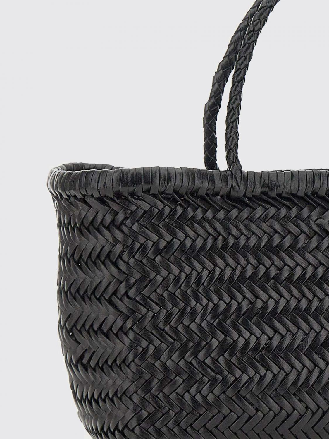 DRAGON DIFFUSION BORSA A MANO: Borsa Triple Jump Small Dragon Diffusion in pelle intrecciata , Nero - Img 3