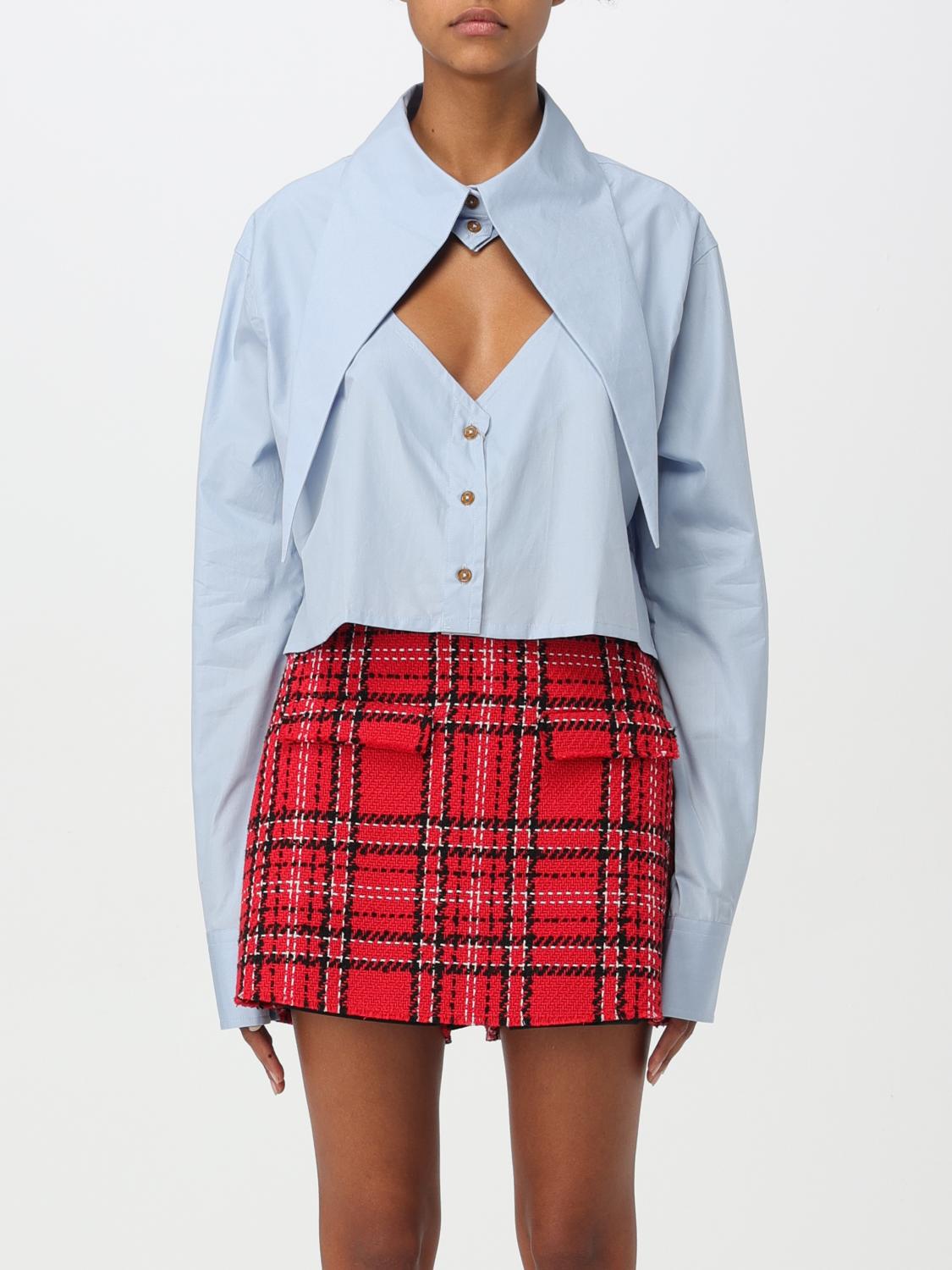 VIVIENNE WESTWOOD CAMICIA: Camicia Vivienne Westwood in cotone con maxi colletto, Blue - Img 1