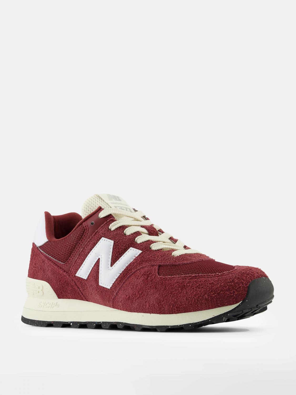 NEW BALANCE SNEAKERS: Sneakers 574 New Balance in camoscio e mesh , Rosso - Img 2