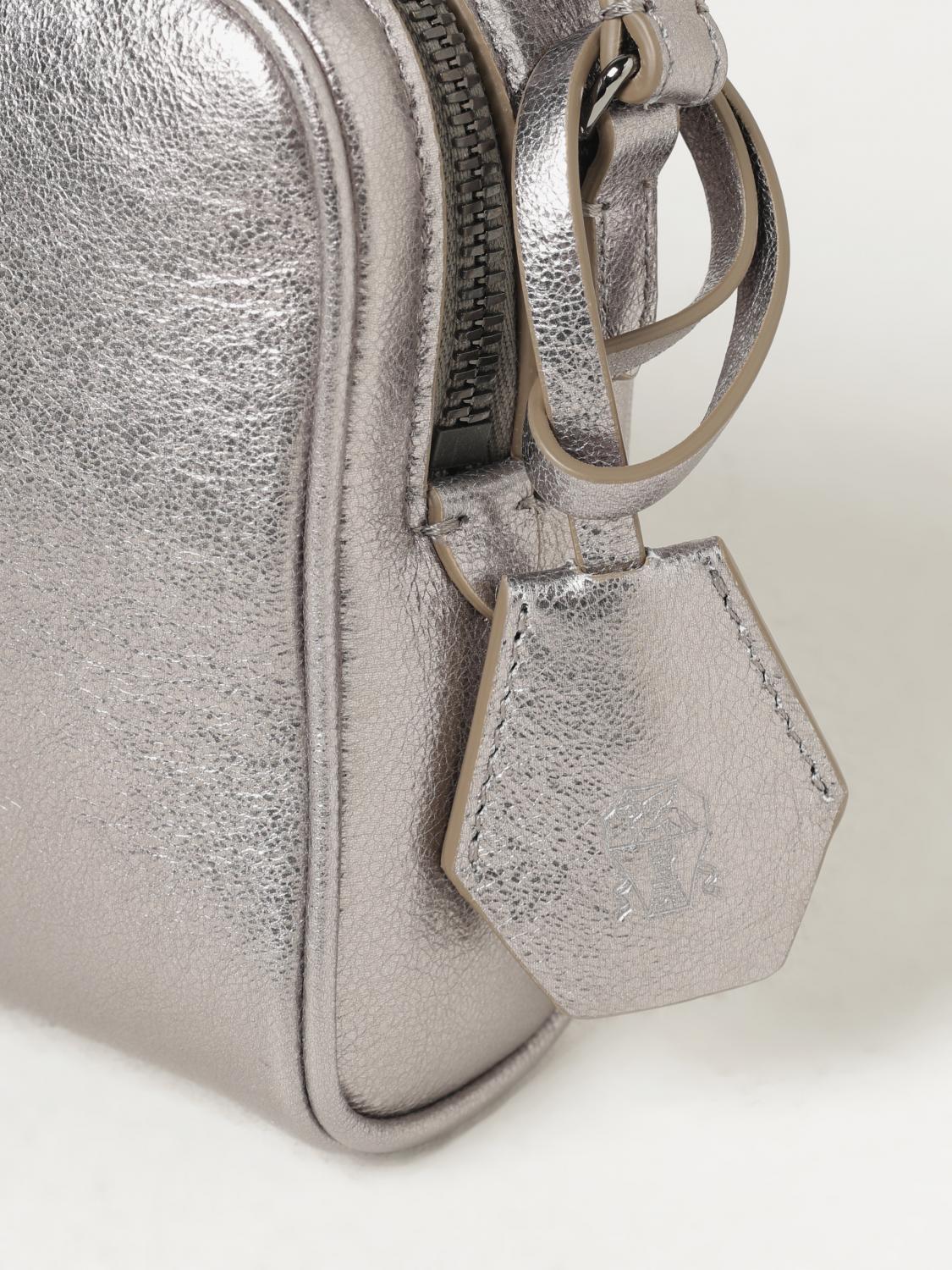 BRUNELLO CUCINELLI BORSA MINI: Borsa Brunello Cucinelli in nappa laminata , Silver - Img 4