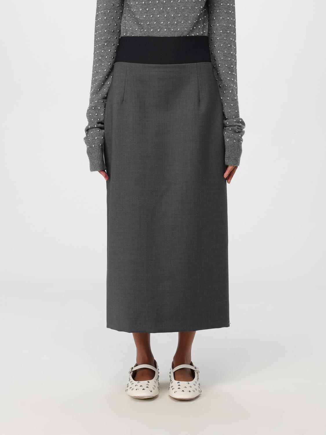 SPORTMAX GONNA: Gonna Sportmax in lana vergine , Grigio - Img 1