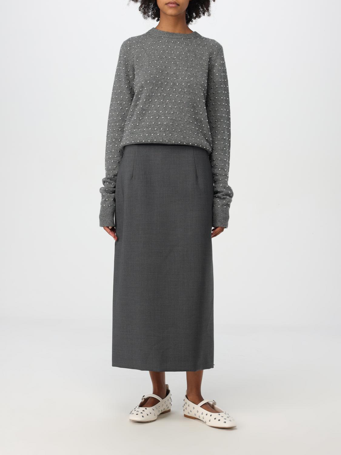 SPORTMAX GONNA: Gonna Sportmax in lana vergine , Grigio - Img 2