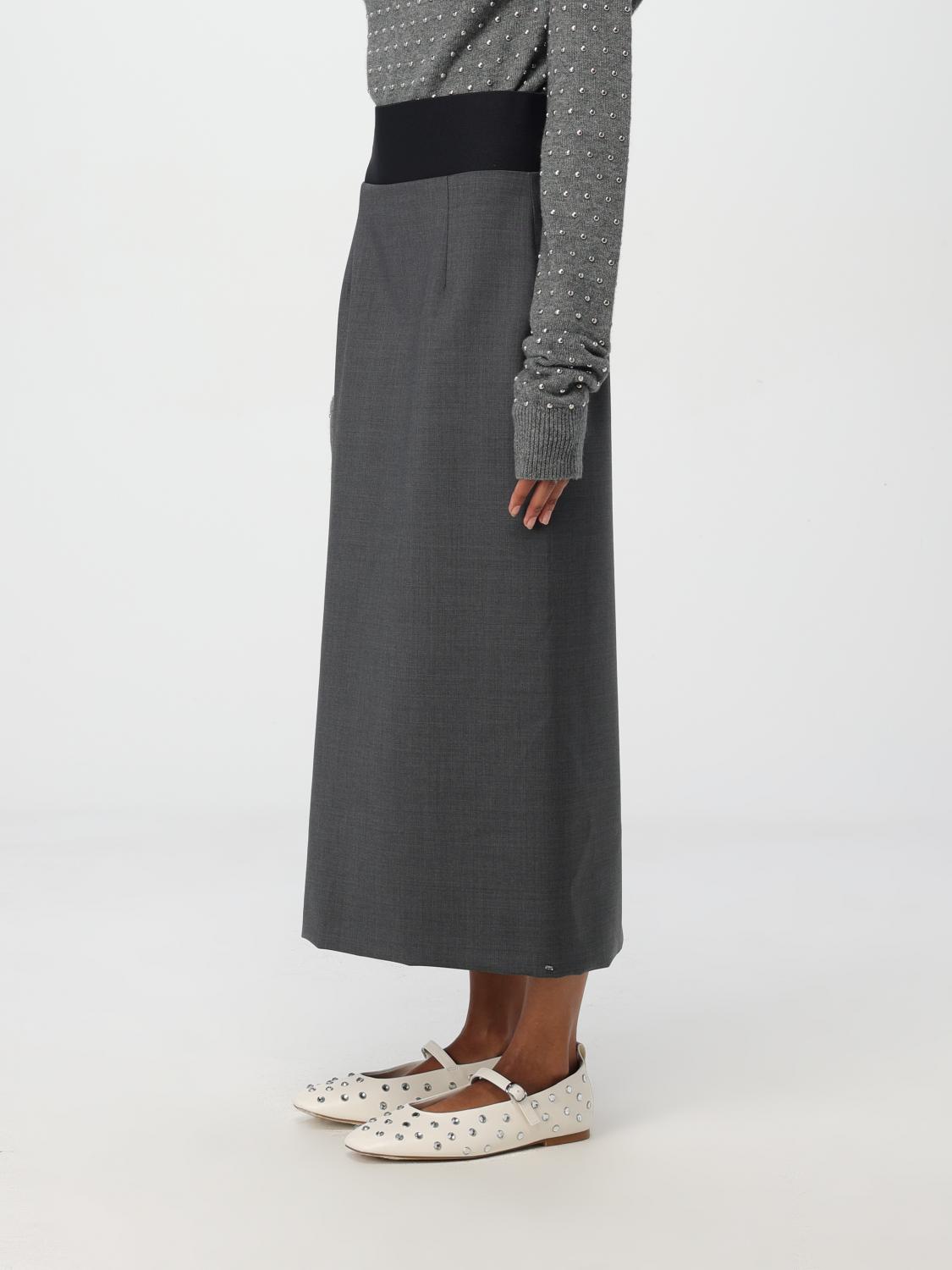 SPORTMAX GONNA: Gonna Sportmax in lana vergine , Grigio - Img 4