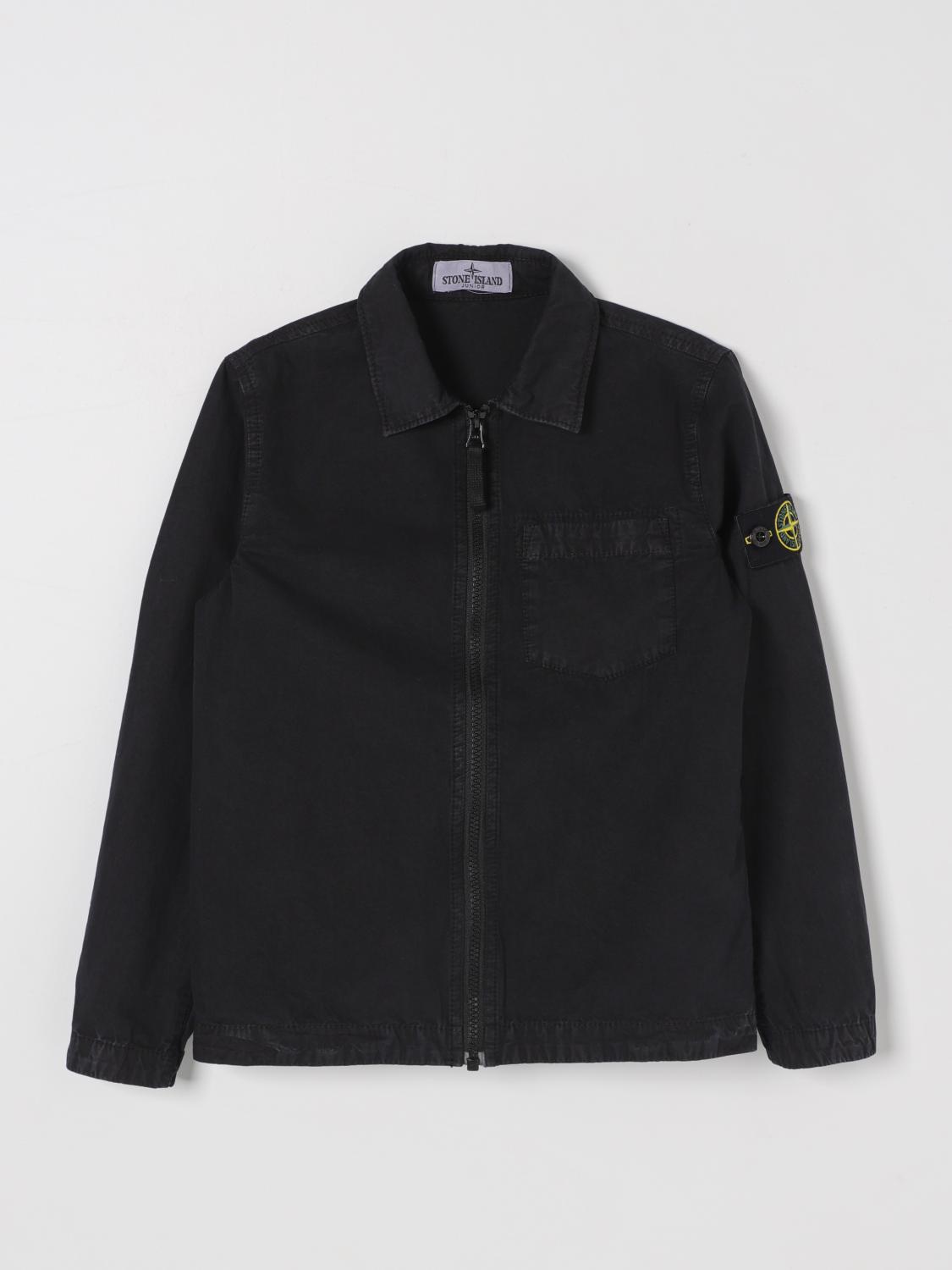 STONE ISLAND JUNIOR SWEATER: Shirt kids Stone Island Junior, Black - Img 1