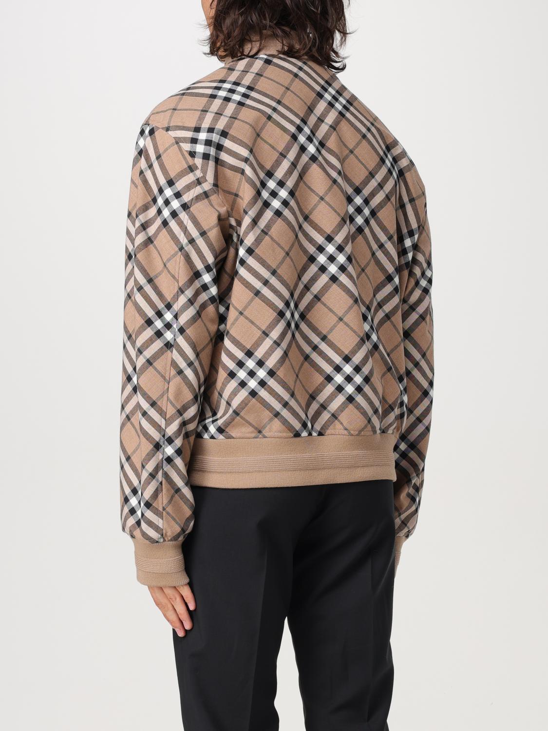 BURBERRY GIACCA: Giubbotto Burberry in misto lana con motivo Vintage Check , Beige - Img 3