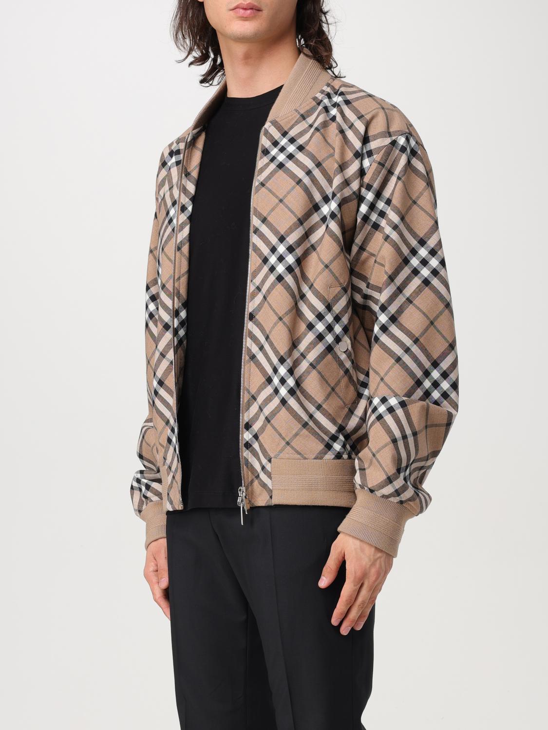 BURBERRY GIACCA: Giubbotto Burberry in misto lana con motivo Vintage Check , Beige - Img 4