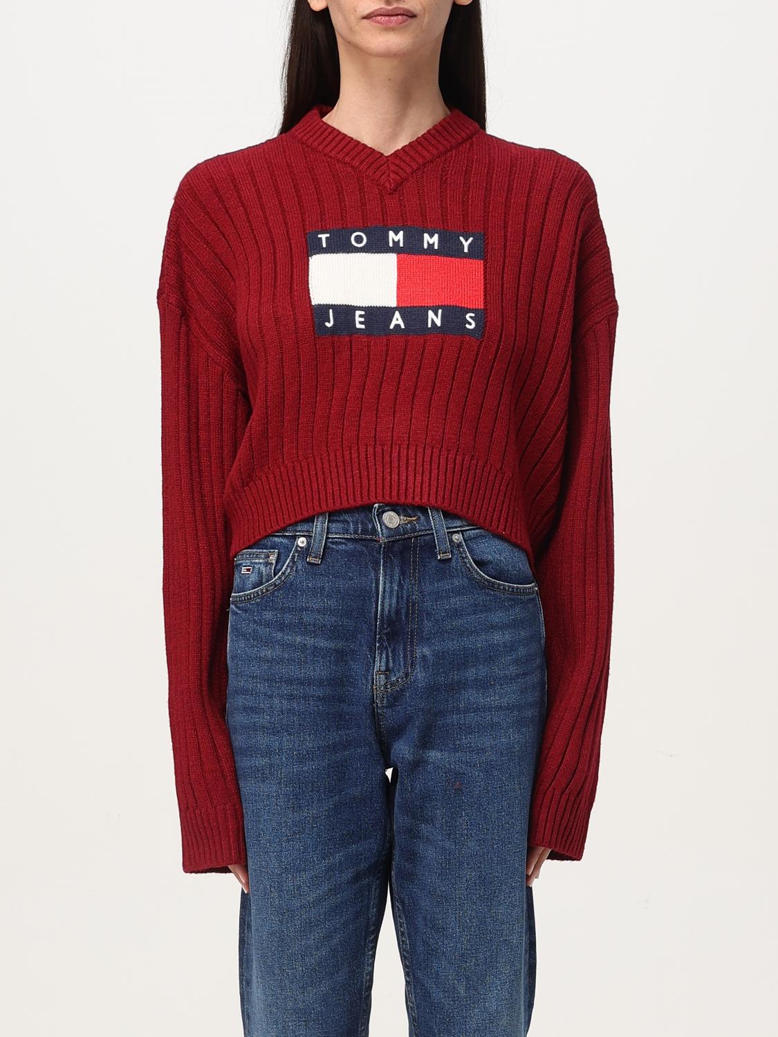 TOMMY JEANS MAGLIA: Pullover Tommy Jeans in maglia , Rosso - Img 1