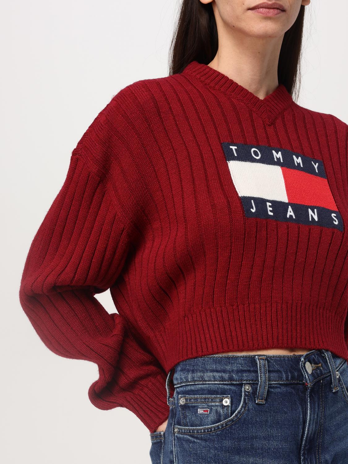 TOMMY JEANS MAGLIA: Pullover Tommy Jeans in maglia , Rosso - Img 3