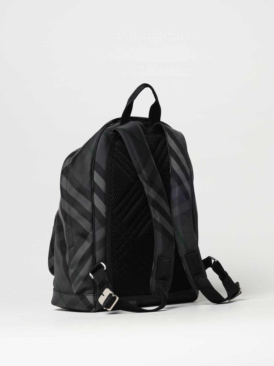 BURBERRY ZAINO: Zaino Grid Check Burberry in mesh jacquard, Antracite - Img 3