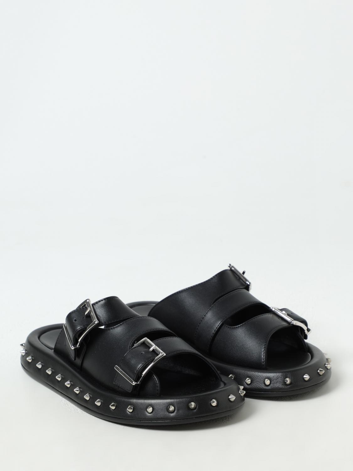 McQueen Outlet: Heeled sandals woman - Black | McQueen flat