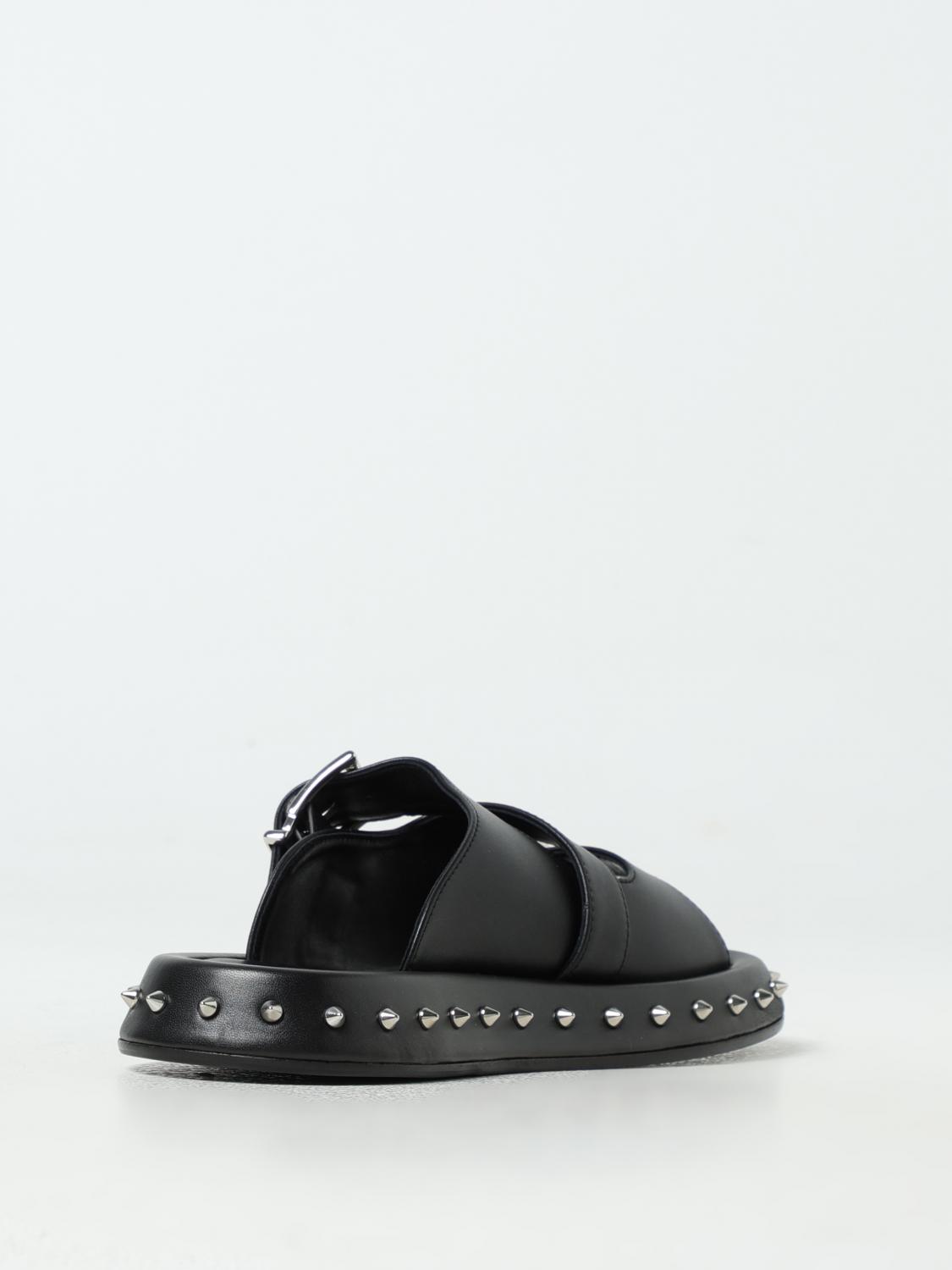 McQueen Outlet: Heeled sandals woman - Black | McQueen flat