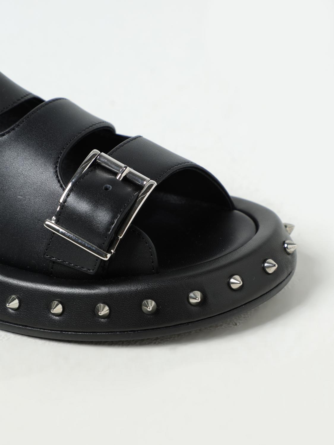 シューズ・サンダルその他 ALEXANDER MCQUEEN Woman Flat sandals Black 797567WIG42 1081 McQueen Outlet: Heeled sandals woman - Black | McQueen flat