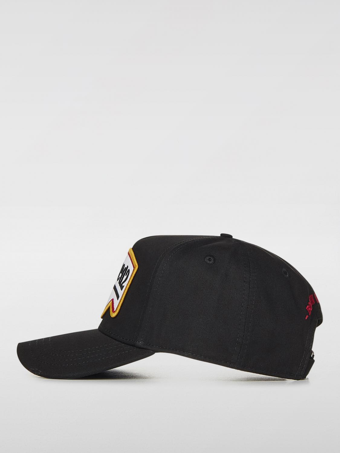 DSQUARED2 CAPPELLO: Cappello Dsquared2 in cotone con patch logo , Nero - Img 2