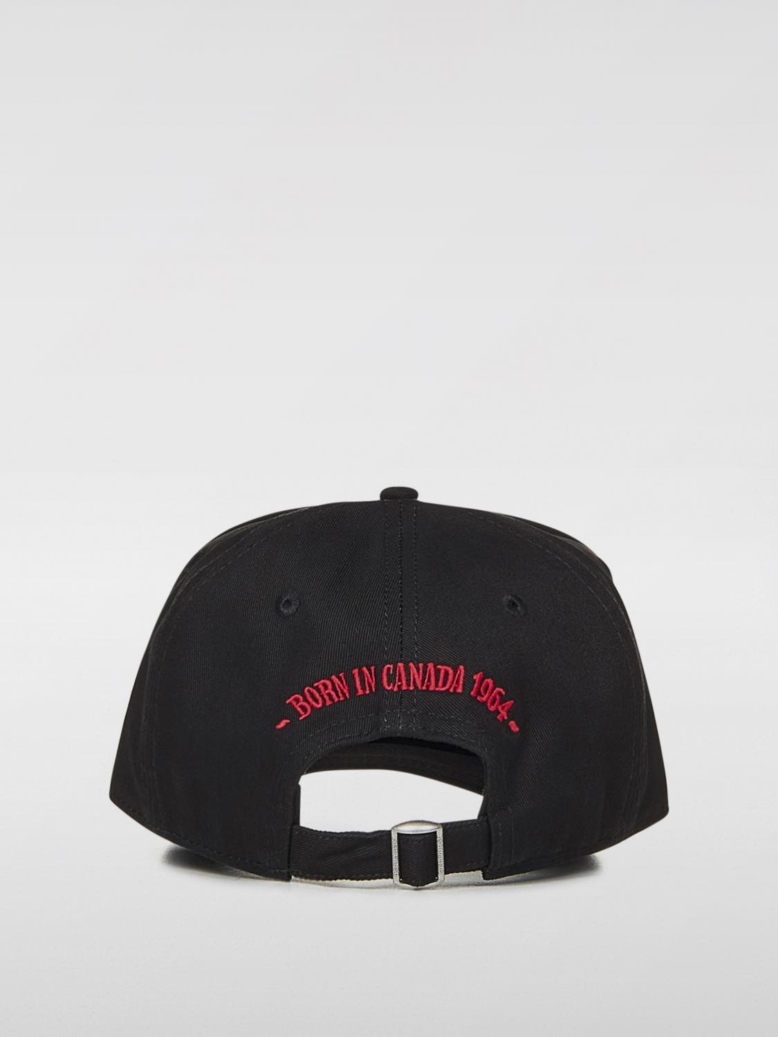 DSQUARED2 CAPPELLO: Cappello Dsquared2 in cotone con patch logo , Nero - Img 3