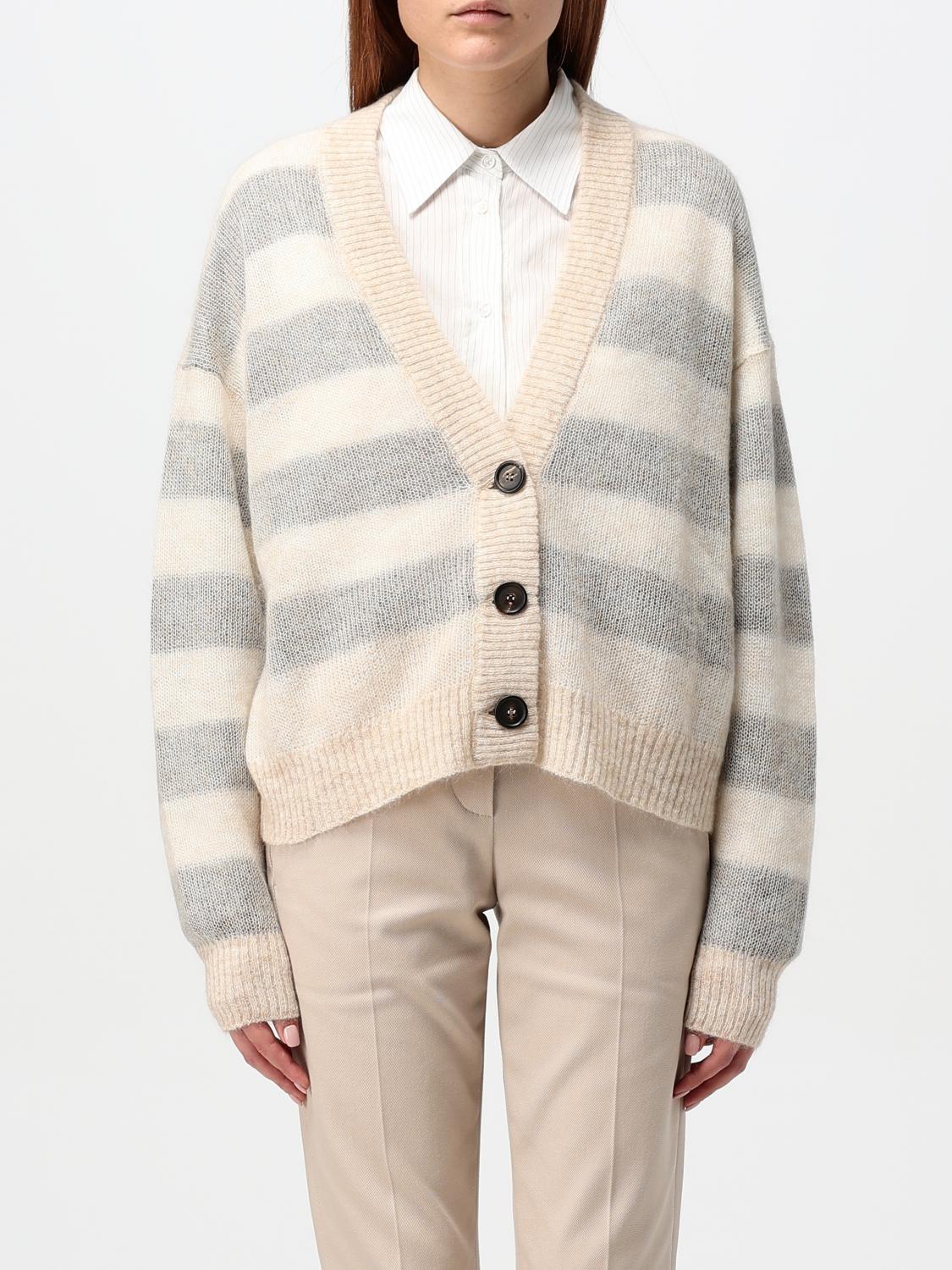 Giglio Cardigan Brunello Cucinelli in misto lana a righe