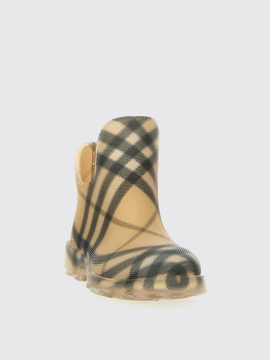 BURBERRY FLAT ANKLE BOOTS: Shoes woman Burberry, Beige - Img 2