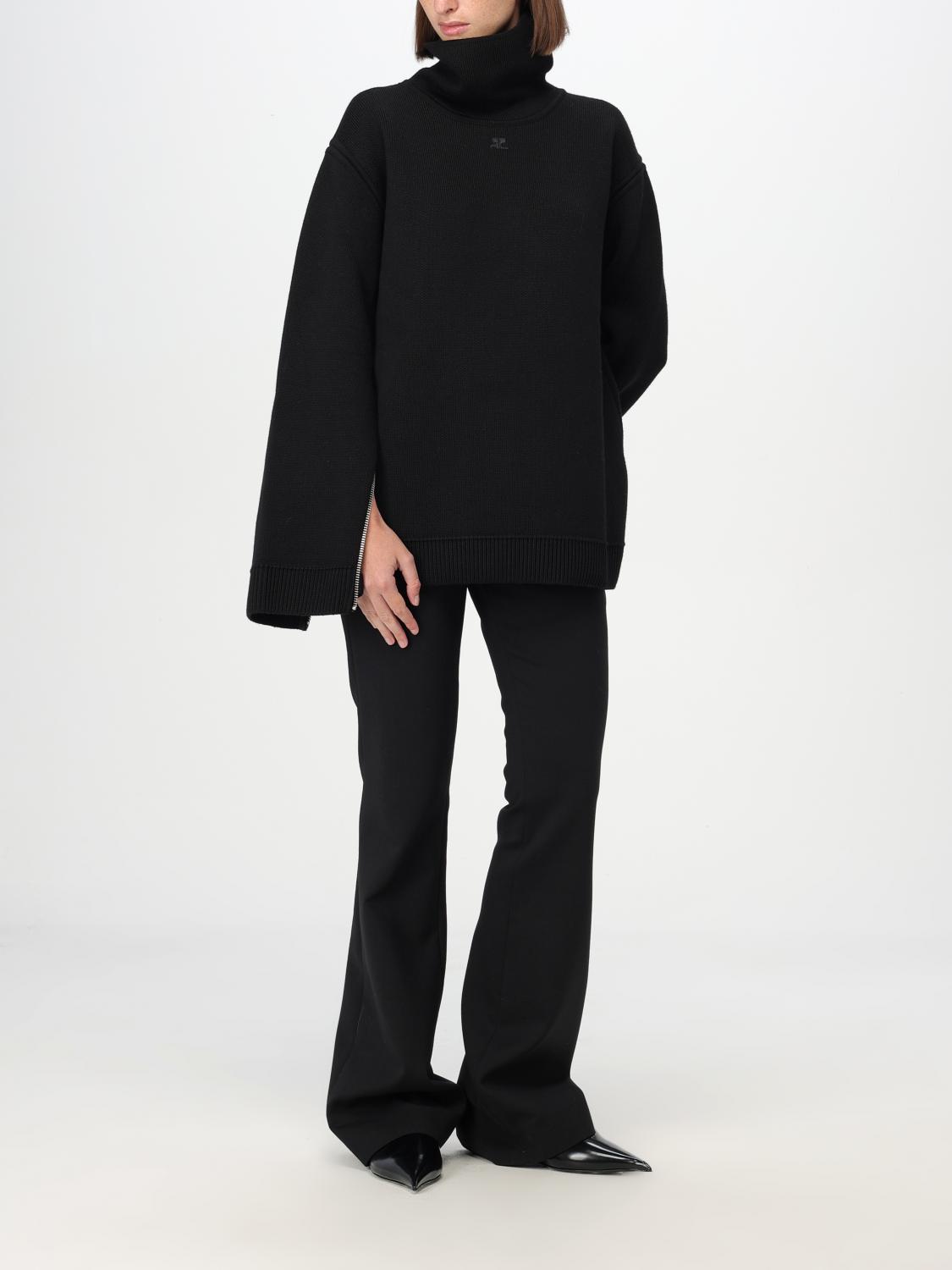 COURRÈGES JERSEY: Cárdigan mujer CourrÈges, Negro - Img 2