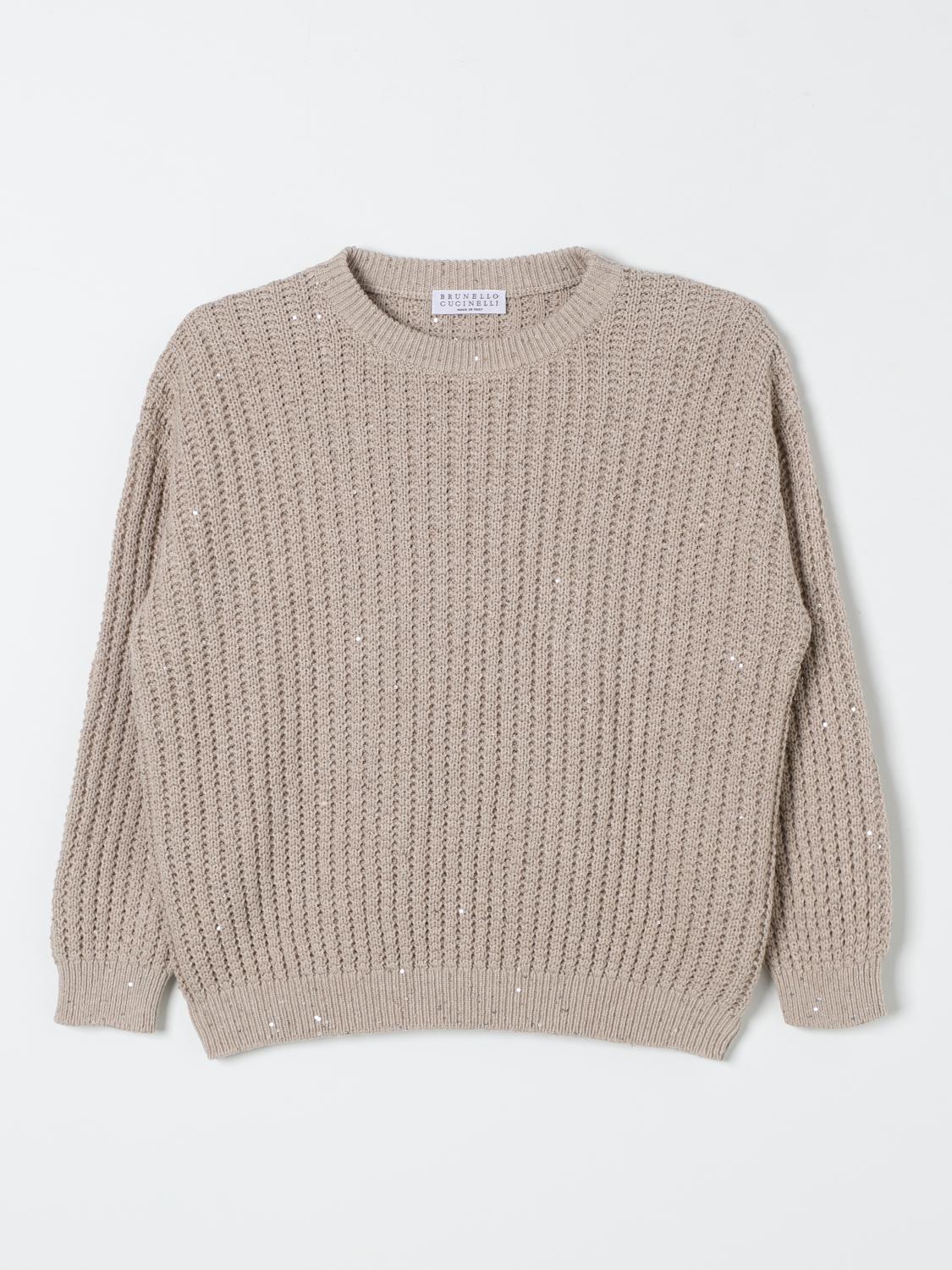 BRUNELLO CUCINELLI SWEATER: Sweater kids Brunello Cucinelli, Beige - Img 1