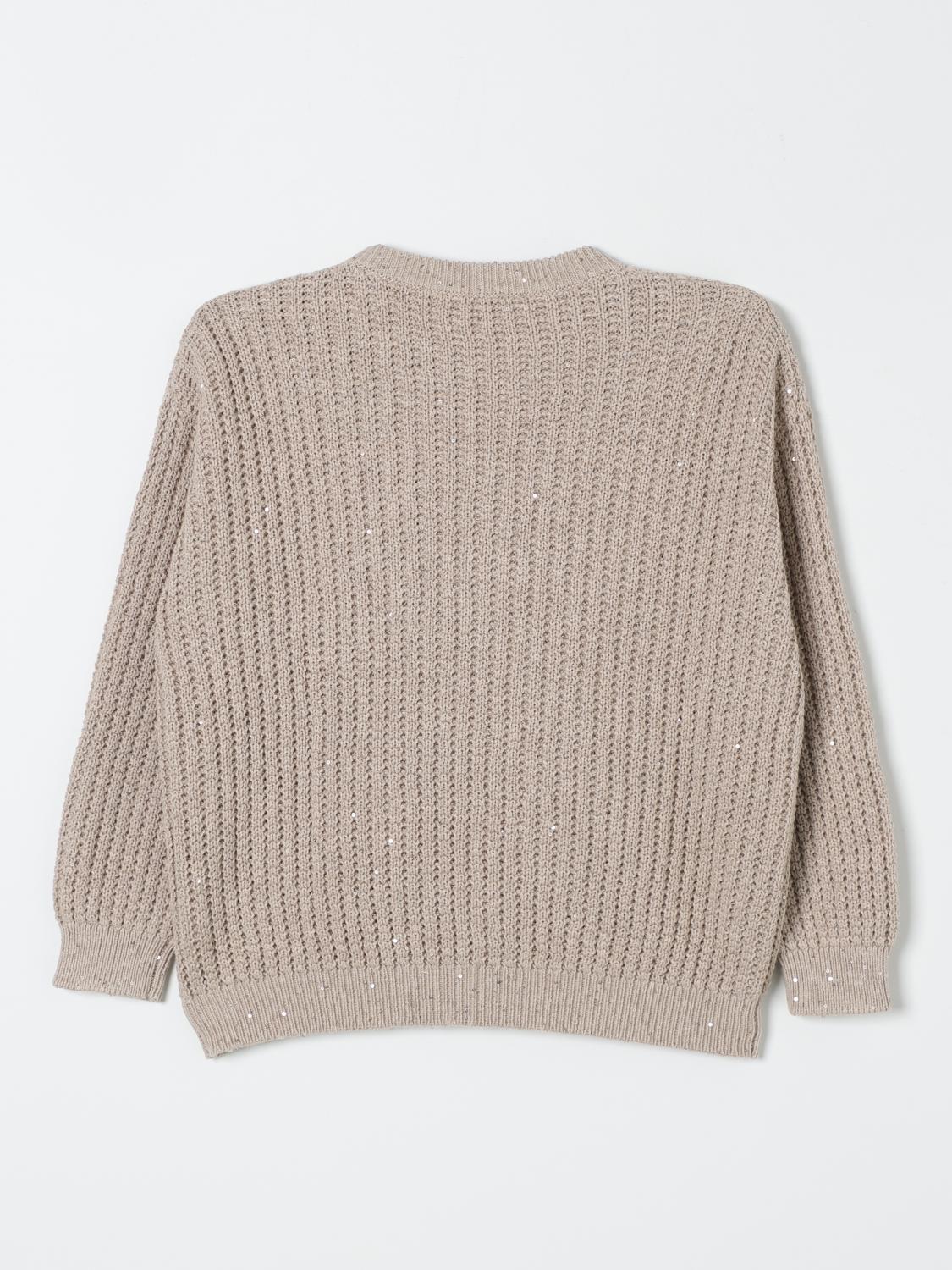 BRUNELLO CUCINELLI SWEATER: Sweater kids Brunello Cucinelli, Beige - Img 2