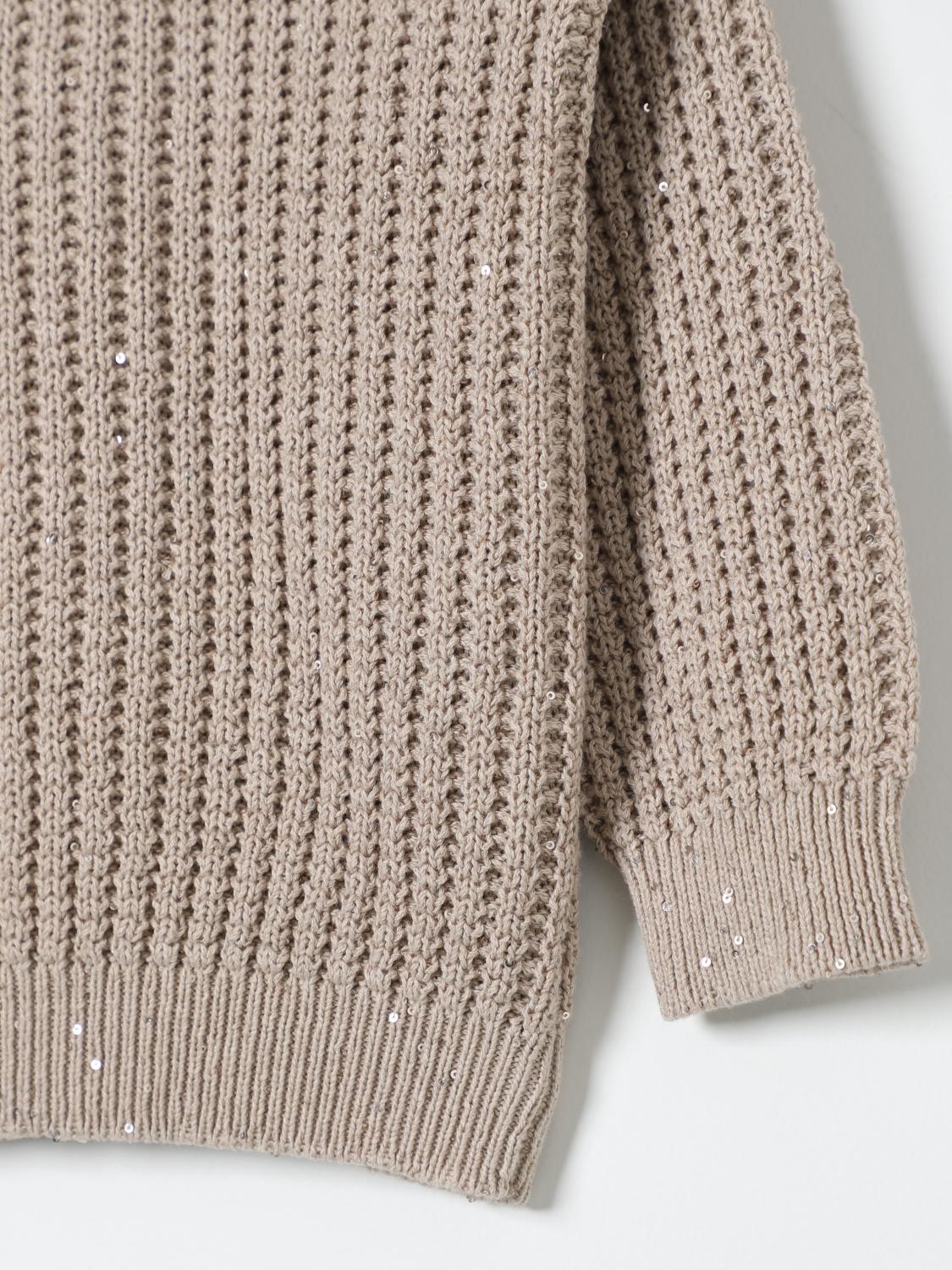 BRUNELLO CUCINELLI SWEATER: Sweater kids Brunello Cucinelli, Beige - Img 3