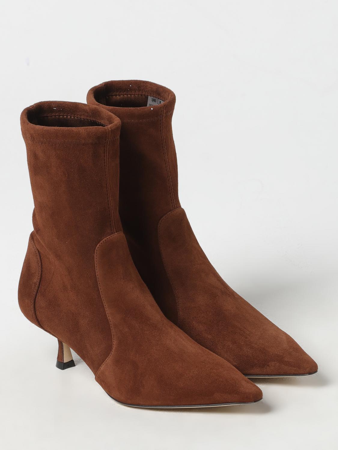 STUART WEITZMAN FLACHE STIEFELETTEN: Stiefel damen Stuart Weitzman, Kaffee Braun - Img 2