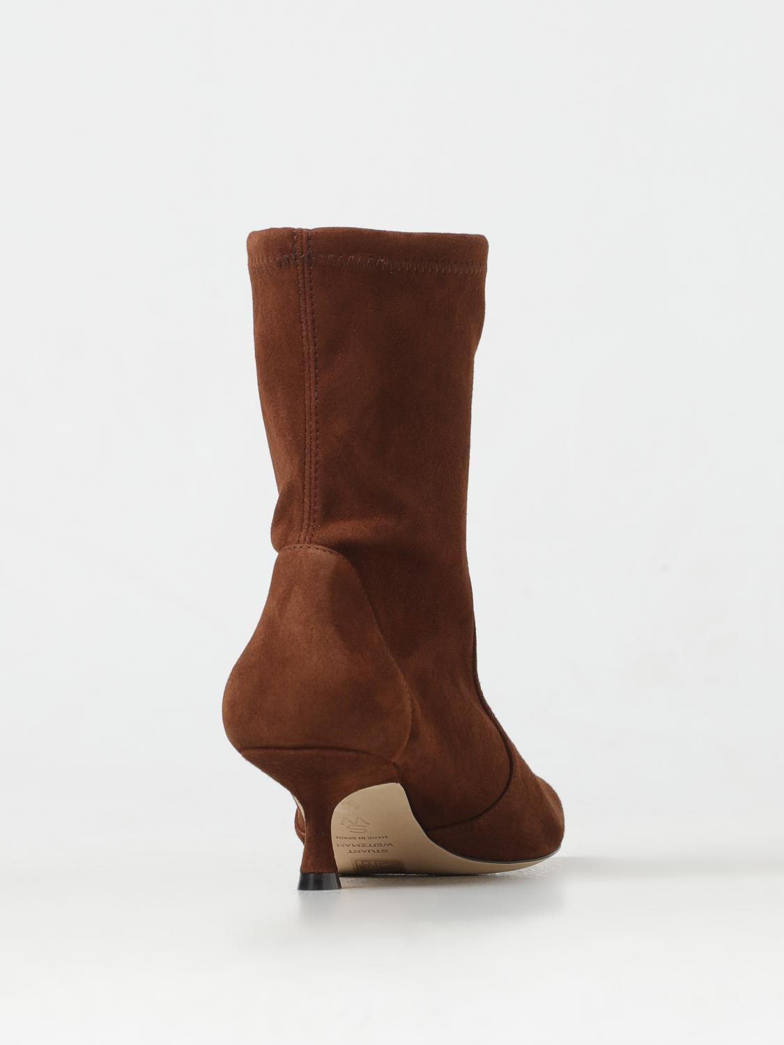 STUART WEITZMAN FLACHE STIEFELETTEN: Stiefel damen Stuart Weitzman, Kaffee Braun - Img 3