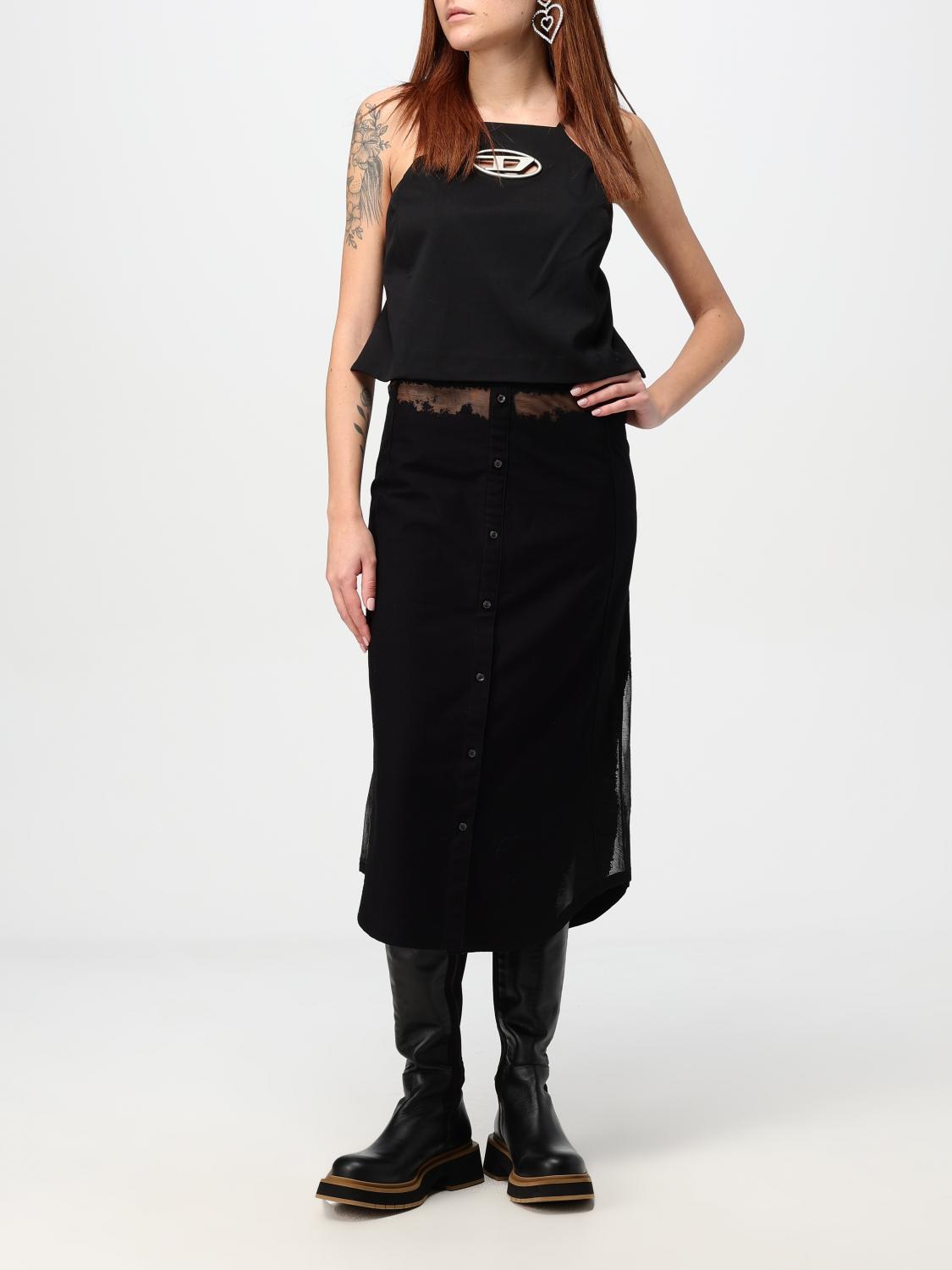 DIESEL SKIRT: Skirt woman Diesel, Black - Img 2