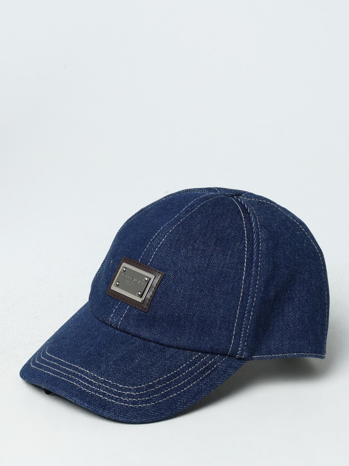 Giglio Cappello Dolce & Gabbana in denim di cotone con placca logo