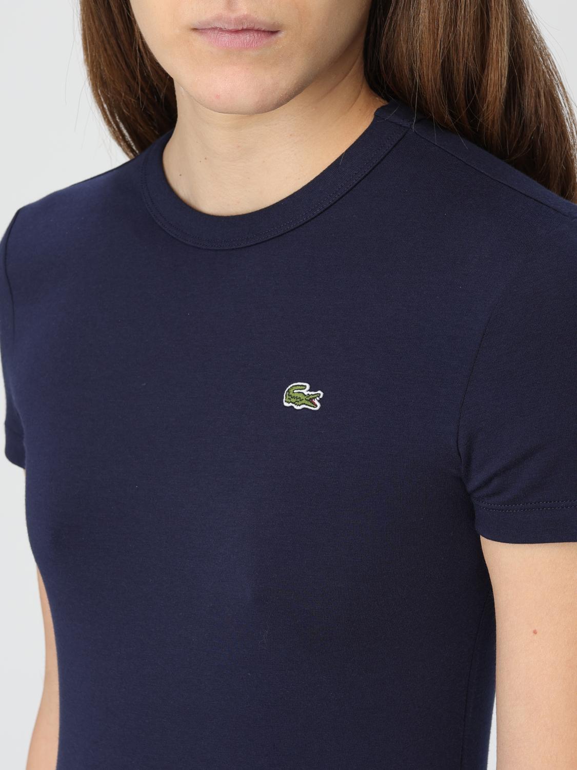 LACOSTE T-SHIRTS: T-shirt Lacoste in cotone stretch , Blue - Img 3