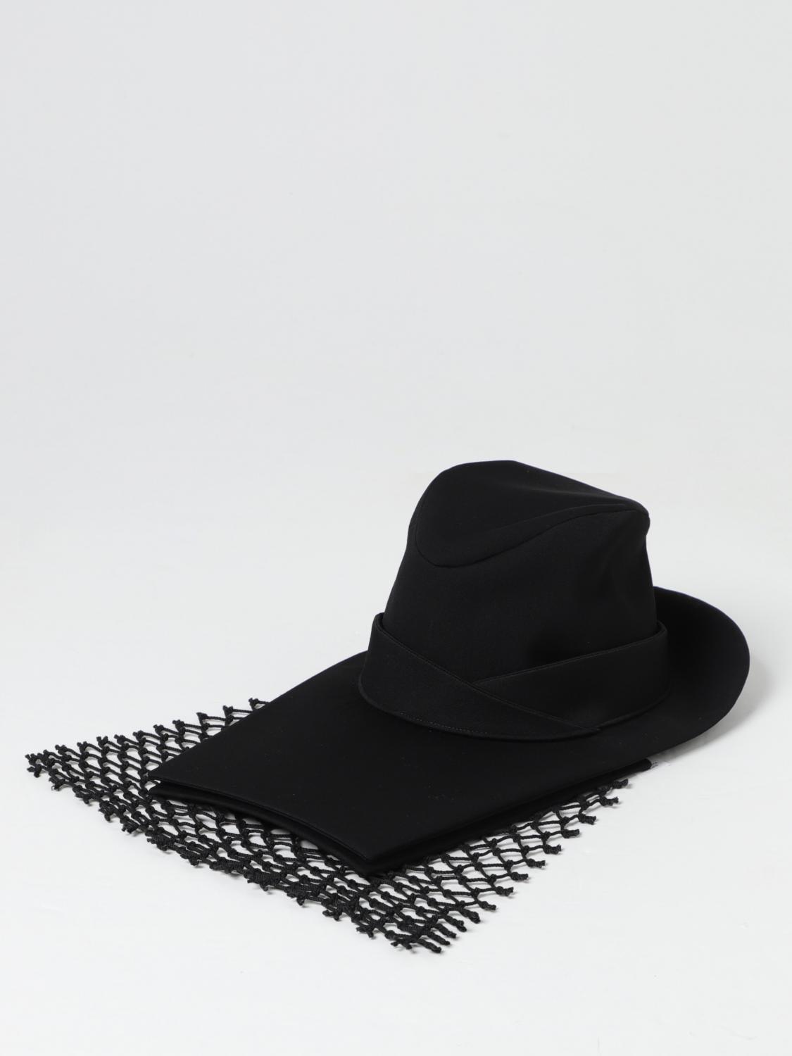 YOHJI YAMAMOTO HAT: Hat woman Yohji Yamamoto, Black - Img 1