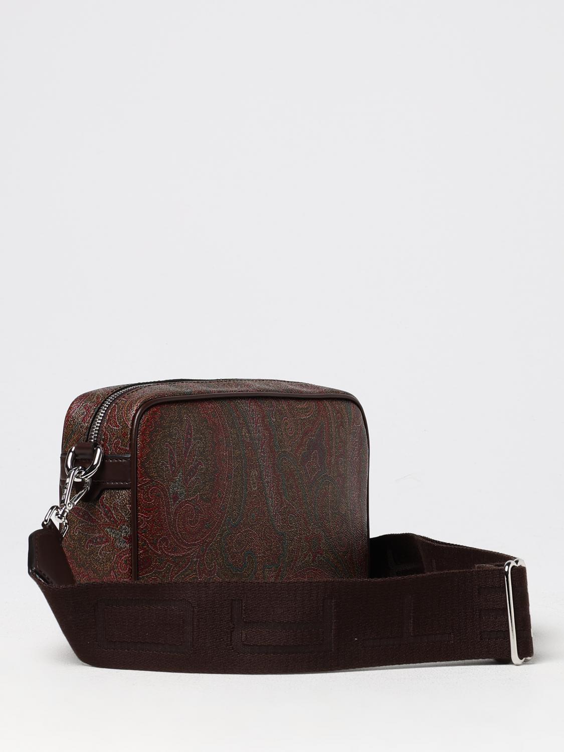 ETRO BORSA: Borsa Paisley Etro in cotone spalmato con stampa all over , Marrone - Img 3