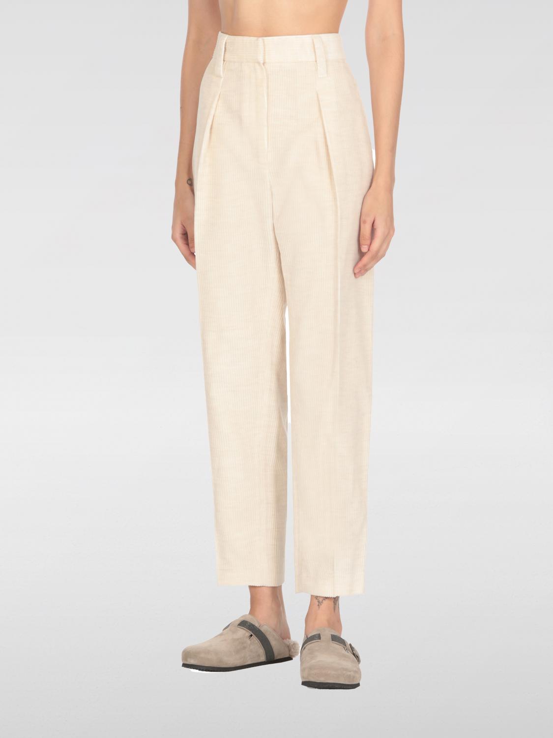 BRUNELLO CUCINELLI PANTS: Pants woman Brunello Cucinelli, Ivory - Img 1