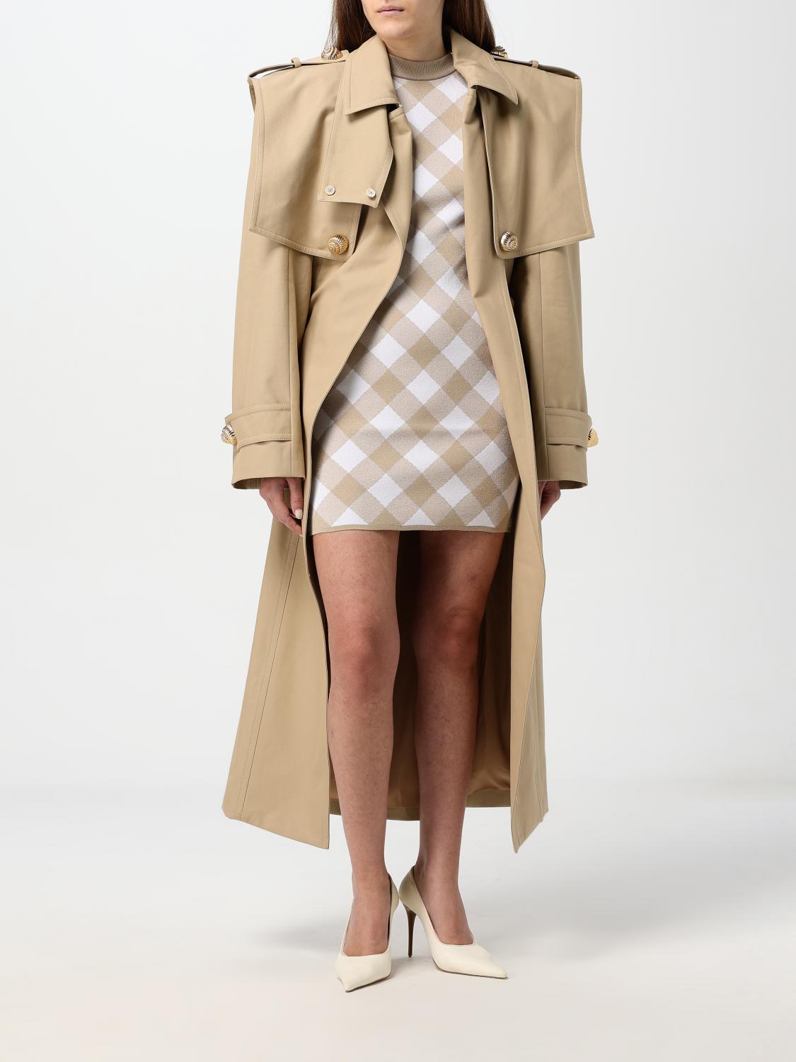 BALMAIN TRENCH: Trench Balmain in cotone , Beige - Img 2